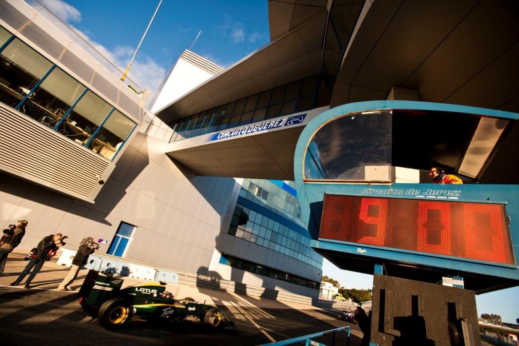 Lotus Racing Jerez Test Day 4 Jarno Trulli 9am on track.jpg