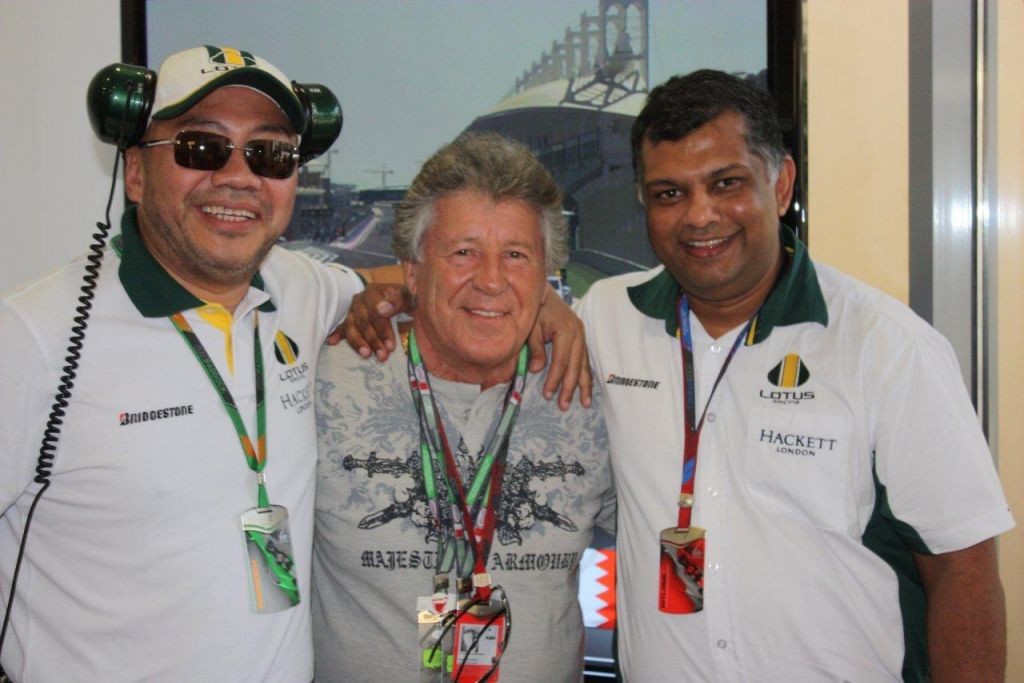 Kamarudin Meranun, Mario Andretti and Tony Fernandes on qual