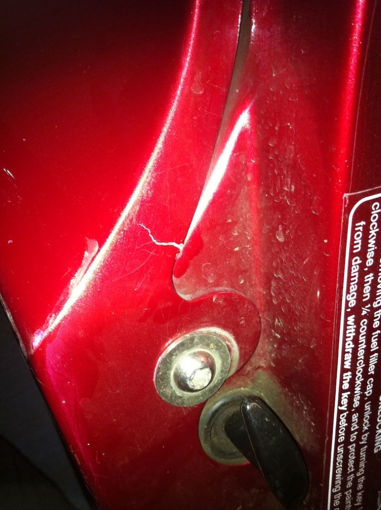 Crack in rear clam