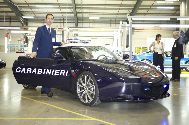 Col. Marco Minicucci with Lotus Evora In Lotus Factory Hethel UK.800x 1