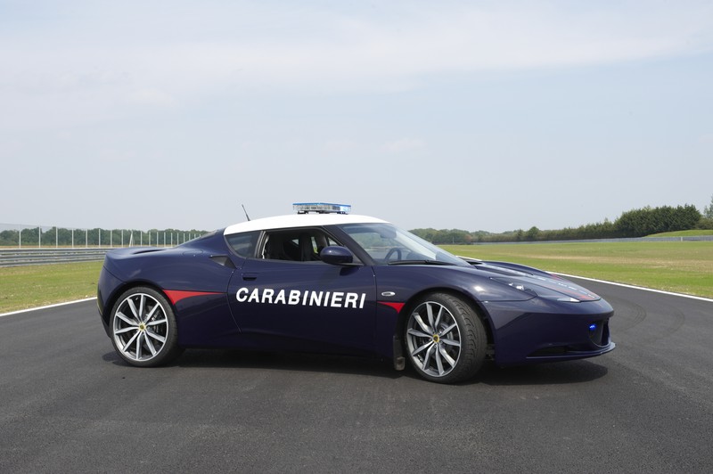 Lotus Evora Carabinieri   side view   Test Track   Hethel UK.800x 1